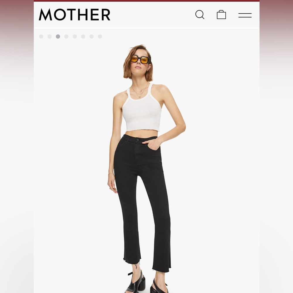 Mother Hustler ankle fray jeans in black